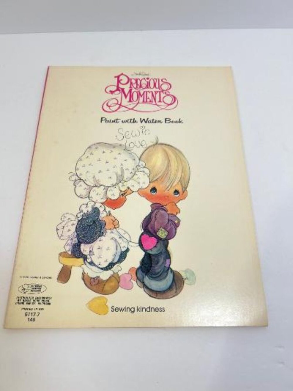Precious Moments Paint With Water Book - Sewing Kindness 1980  Vintage Unused